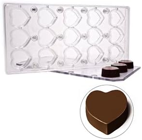 Magnetic Chocolate Mold 2 pc. Heart Shape 1" x 0.5" High, 15 Cavities