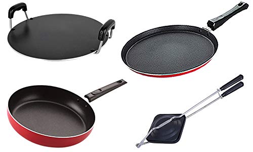 Image of Nirlon Non Stick Aluminium Chemical Free Kitchen Item Set of 4 Pieces (2.6mm FT10 RT HT FP12)