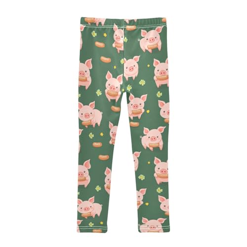Wusikd Cartoon Piglets Girls' Leggings Toddler Doodles Cute Kids Yoga Pants Dance Active Tights 4T2