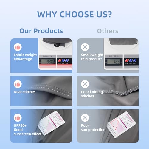 Summer Balaclava Face Mask with Breathable Holes Sun Face Shield UV Protection Full Head Mask for Men Women Fishing Cycling (US, Alpha, Large, Light Gray-pro)