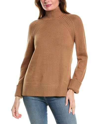 Image of Jones New York Women's Mock Neck Sweater with Rib Detail