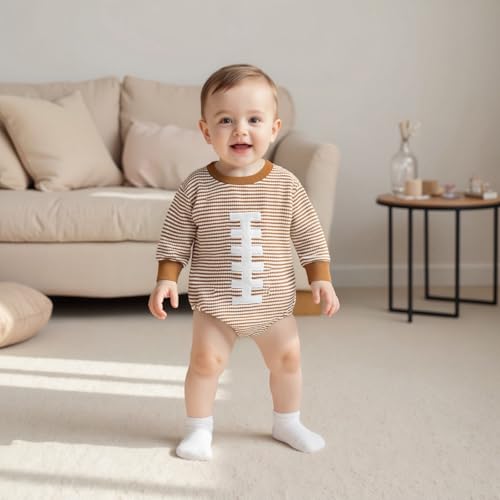 Baby Football Outfit Toddler Boy Girl Game Day Onesie Bubble Sweatshirt Romper Infant Fall Winter Clothes3