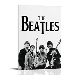 ICHU Poster des Beatles sur toile – Impression d’art moderne pour chambre à coucher – 60 x 90 cm - Les Beatles, Paul McCartney, John Lennon, RIngo Starr, George Harrison