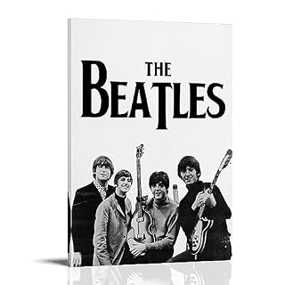 ICHU Poster des Beatles sur toile – Impression d’art moderne pour chambre à coucher – 60 x 90 cm - Les Beatles, Paul McCartney, John Lennon, RIngo Starr, George Harrison