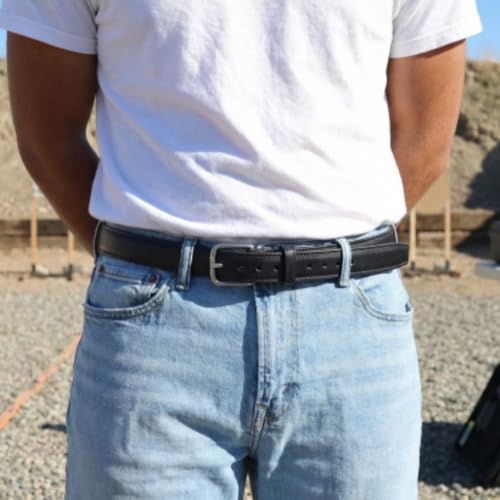 Image of Italian Full Grain Leather Steel Core Dress Belt - Holster CCW Everyday Carry Belt, 1.25 inch Wide