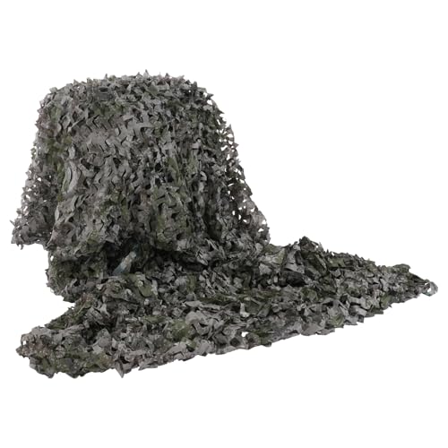 MIIWWOWO Red de camuflaje para actividades al aire libre, camuflaje del ejército alemán, camuflaje del ejército alemán, camuflaje del ejército, red de camuflaje para decoración, 3 x 6 m (verde oscuro)