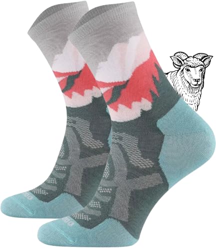 TODO Comodo Dünne Leichte 70% Merino Wandersocken Damen und Herren Sommer Wandersocken Merino-Wolle Trekkingsocken (Olive, 39-42)