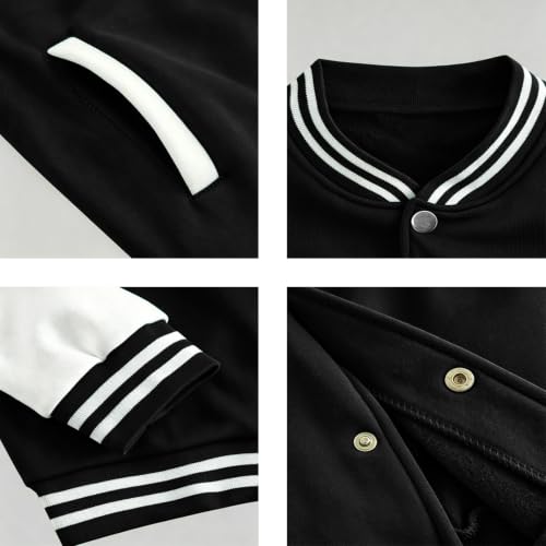 Varsity Jacket for Men Baseball Fleece Button Down Sweaters Cardigan - image 6