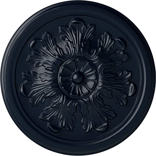 Ekena Millwork 12 3/4"OD x 7/8"P Legacy Acanthus Ceiling Medallion Fits Canopies up to 3 1/2" Ceiling Medallion, Midnight Dream