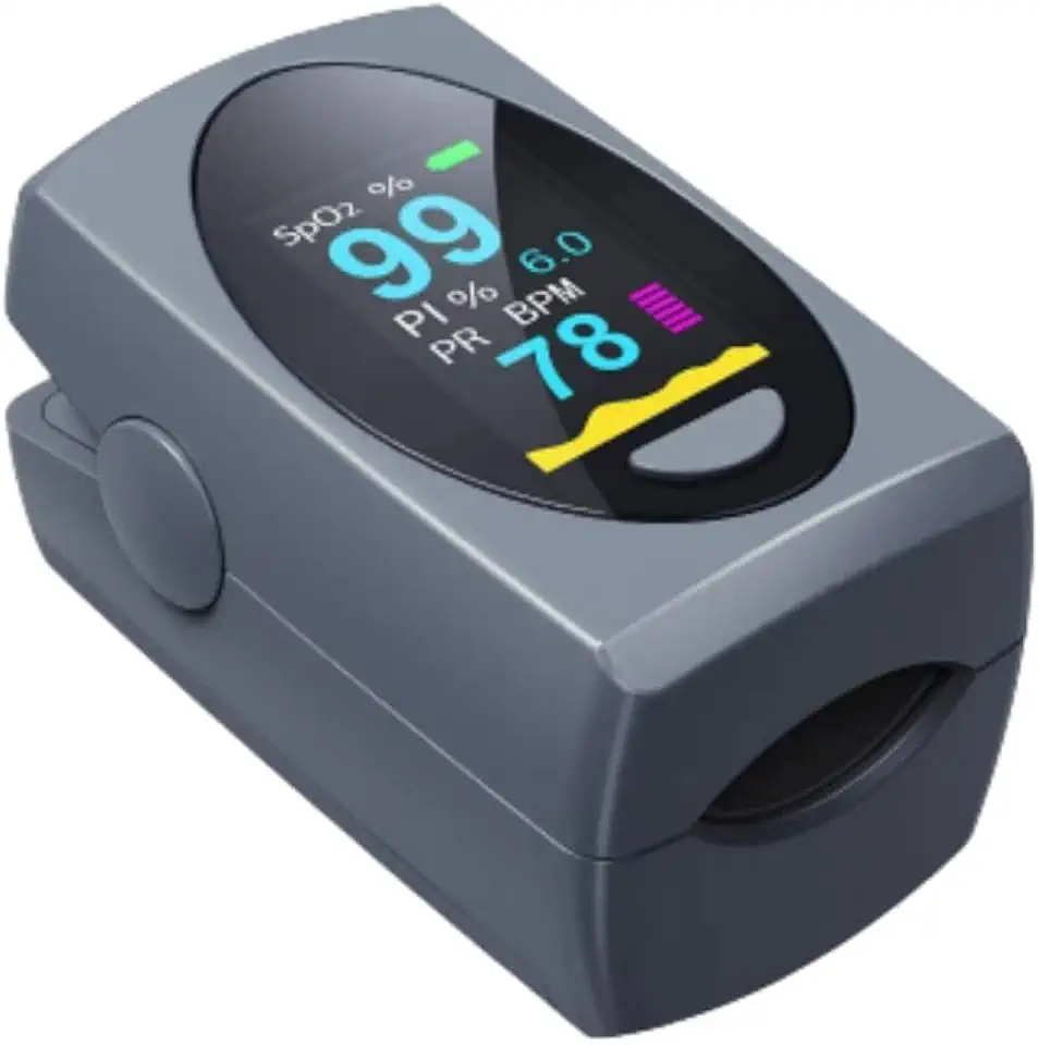 OxÍmetro de Dedo Portátil Tela Colorida com Curva Uso Adulto e Infantil LT-F20 - Mediclini