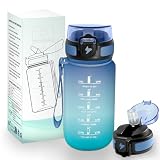 HoneyHolly Botella Agua 500 ml, Reutilizable, Cantimplora Niños con Pajita, Prueba de Fugas, Botella de Agua Colegio, Libre de BPA, Cantimplora para Niños, Deporte, Running, Gimnasio, Bicicleta