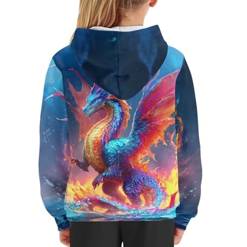 Image of WELLFLYHOM Boys Hooded Sweatshirts Hoodie Pullover Cool Graphic Crewneck Blouses Size 6-16