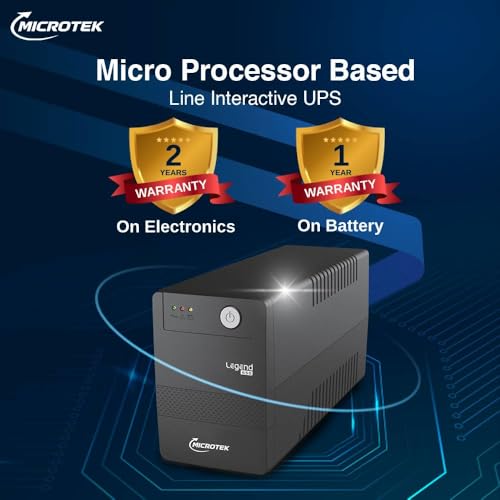 Image of Microtek Legend 650 Line Interactive UPS 650VA /360W, Micro Processor Based UPS System, an Ideal Power Backup & Protection for Desktop PC & Home Office with 2 Years on Electronics and 1 year on Battery