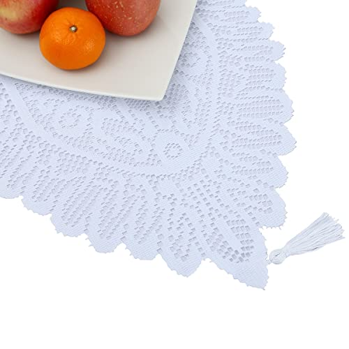 KYEYGWO Hollow Lace Table Runners Elegant Mesh Tablecloth Vintage Macrame Table Cover with Tassels for Rustic Boho Wedding Reception Decoration Bridal Showers - Image 4
