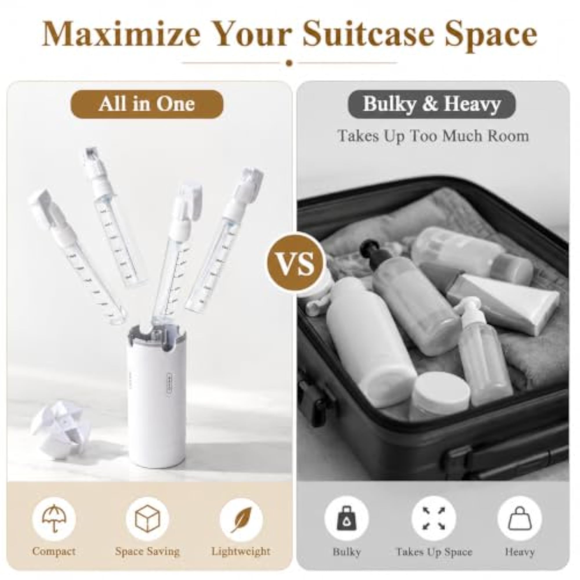 4-in-1 Travel Dispenser Bottle Set, 120ml