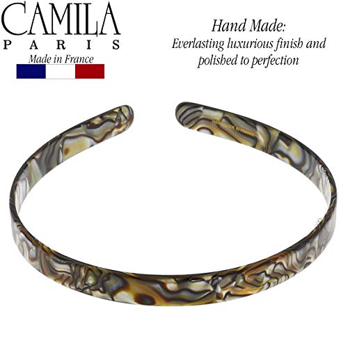 Camila Paris Cp2005 French Headband For Women, Handmade Onyx, Strong Hold Grip Women's Hair Band, Ligth And Very Flexible, No Slip And Durable Styling Girls Hair Accessories, Made In France #TOP1