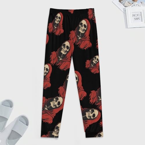 Skeleton Horror Grim Reaper Mens Pajama Pants Soft Lounge Pjs Bottoms Lightweight Sleepwear Pants2