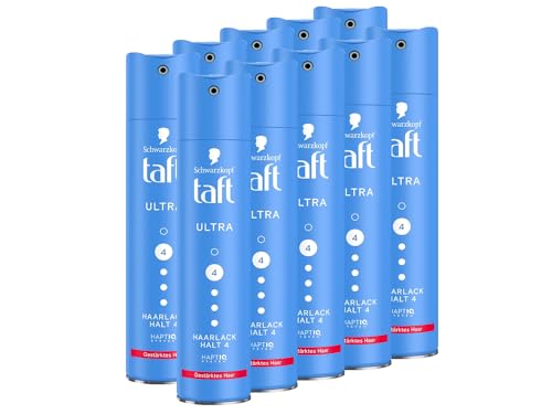 Schwarzkopf Taft Haarlack Ultra (10 x 250ml), Haltegrad 4 Haarstyling, Haarspray für alle Haartypen, gestärktes Haar, vegane Formel*