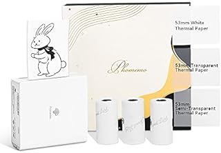 Phomemo M02 Mini Portable Printer - Thermal Bluetooth Pocket Printer Instant Phone Photo Printer, Compatible with iOS & Android, for Journal DIY Study Christmas Children Gift, White