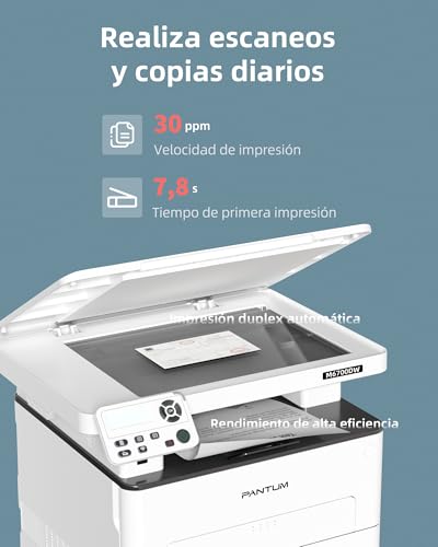 Miniatura 4 de PANTUM M6700DW Impresora Multifunción Láser Monocromo 3en1, 30ppm, Impresión Doble Cara Automática, con Escáner y Copiadora, Wi-Fi Direct, USB, Bluetooth, para Oficina y Hogar (A4)