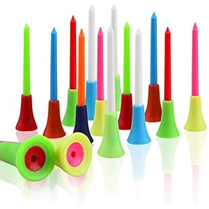 Crestgolf Durable Golf Cojín de Goma Long Top Tees Multi Color Plastic Golf Tees Professional Random Color Golf Practicing for Golfista, Paquete de 50 Piezas, 3 1/4 Pulgadas (83 mm)