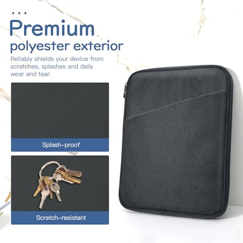 Image of Dadanism 9-11 inch Tablet Sleeve Bag Carrying Case for iPad (A16) 11th Gen 11 inch, iPad 10th Gen 10.9 inch Air 5 /4, iPad Air M4 /Pro 11 inch, iPad 9 /8 /7th, Galaxy Tab A11+ Plus 11 inch, Remarkable 2 10.3 inch, Black & Gray