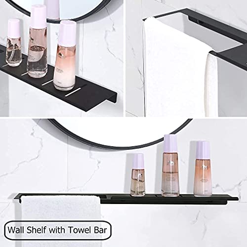 Kaphome Floating Shelf With Towel Bar,24 Inches Stainless Steel Bathroom Shelves Wall Mounted thumb #7
