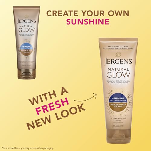 Image of Jergens Natural Gradual Glow Bundle Pack: Daily Moisturizer +Firming 7.5fl oz and SPF20 Face Moisturizer 2floz, Medium to Tan, 7.5 Fl Oz (Pack of 24)
