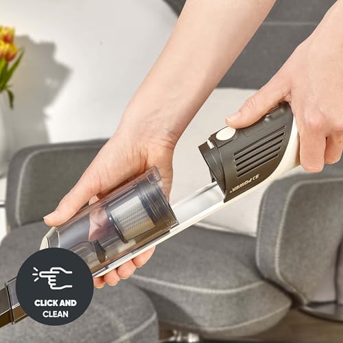 SEVERIN Aspirateur à main sans sac avec set accessoires, Aspirateur sans fil rechargeable, Aspirateur de table ou pour la voiture, Design compact, Autonomie jusqu'à 30 min, HV 7140