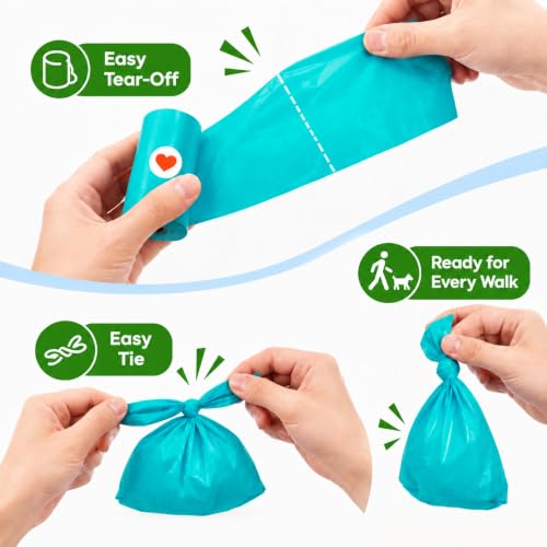 Image of Dog Poop Bags, Thick Leak-Proof Unscented, 16 Rolls, 320 Bags