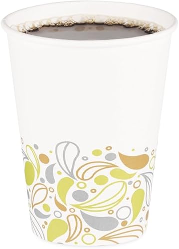 Boardwalk DEER12HCUP Deerfield - Vasos calientes de papel impreso, 12 onzas, 50 tazas/paquete, 20 paquetes/caja