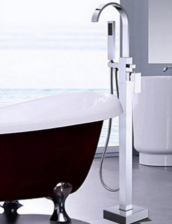 Robinet de baignoire sur pied en laiton massif et colonne de douche Gowe luxe