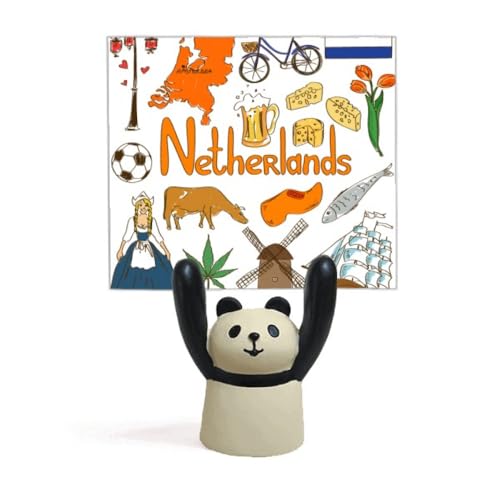 Porte-mémo Panda avec drapeau des Pays-Bas pour bureau