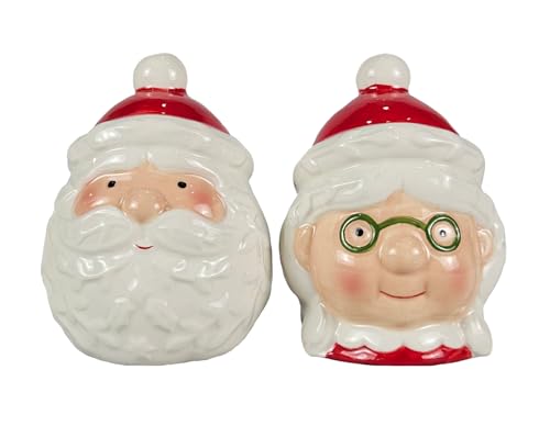 Santa Claus and Mrs. Claus Holiday Salt & Pepper Shaker Set - Adorable Winter Home Decor, Tabletop Feature and Ideal Xmas Gift for All by Hanna’s Handiworks