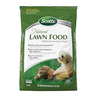 Scotts Natural Lawn Food, Lawn Fertilizer, For All Grass Types, Apply Any Season, OMRI Listed, Covers 4,000 sq. ft., 29.1 lbs.