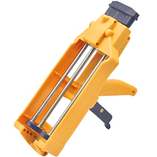Manual Dual Caulking Gun, Dual Component Adhesive Applicator for Panel Bond with 2 Part Cartridge, Dual Cartridge Epoxy Adhesive Gun, 400 ML
