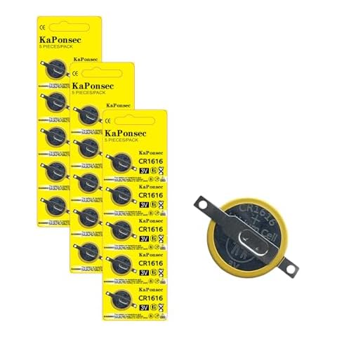 KaPonsec Tabbed CR1616 Battery with Solder tabs 3V Lithium Battery for Gameboy-15PACK Cover