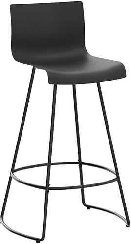 Miniatura 10 de Juego de 4 taburetes de bar giratorios de altura de mostrador con respaldo de 24 pulgadas con asiento de plástico, taburetes de bar de metal para