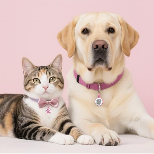 WhoseID Personalized Dog Tag, Laser Engraving QR Code, Silicone Dog ID Tag, Pet Online Profile, Scan QR Code Send Location, Collar Harness Accessories (Medium to Large Breeds - 1.25", Rose) - Image 7