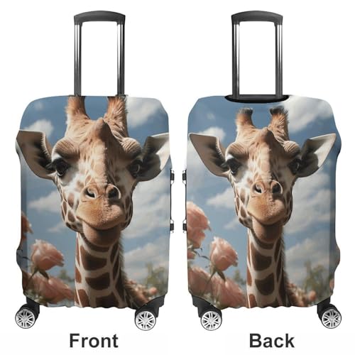 Beautiful Giraffe Luggage Covers Tsa Approved Suitcase Cover Elastic Washable Luggage Sleeve Carry on Cover Protector Anti-Scratch Suitcase Protector Fits 19-30 Inch Case(M)3