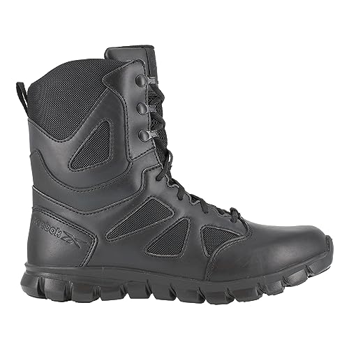 Reebok Men's Rb8805 Sublite Cushion Soft Toe 8" Tactical Boot with Side Zipper Black Military2