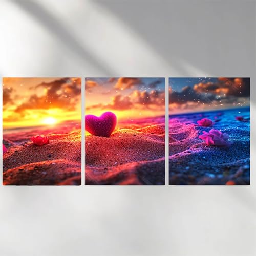 Tableau Diamant Plage grand format 60x90cm pour une décoration murale de salon apaisante