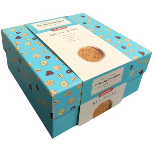 Grondona Baci Di Dama Pasticcini con Nocciole Italiane e Cioccolato Fondente Confezione Regalo da 360gr