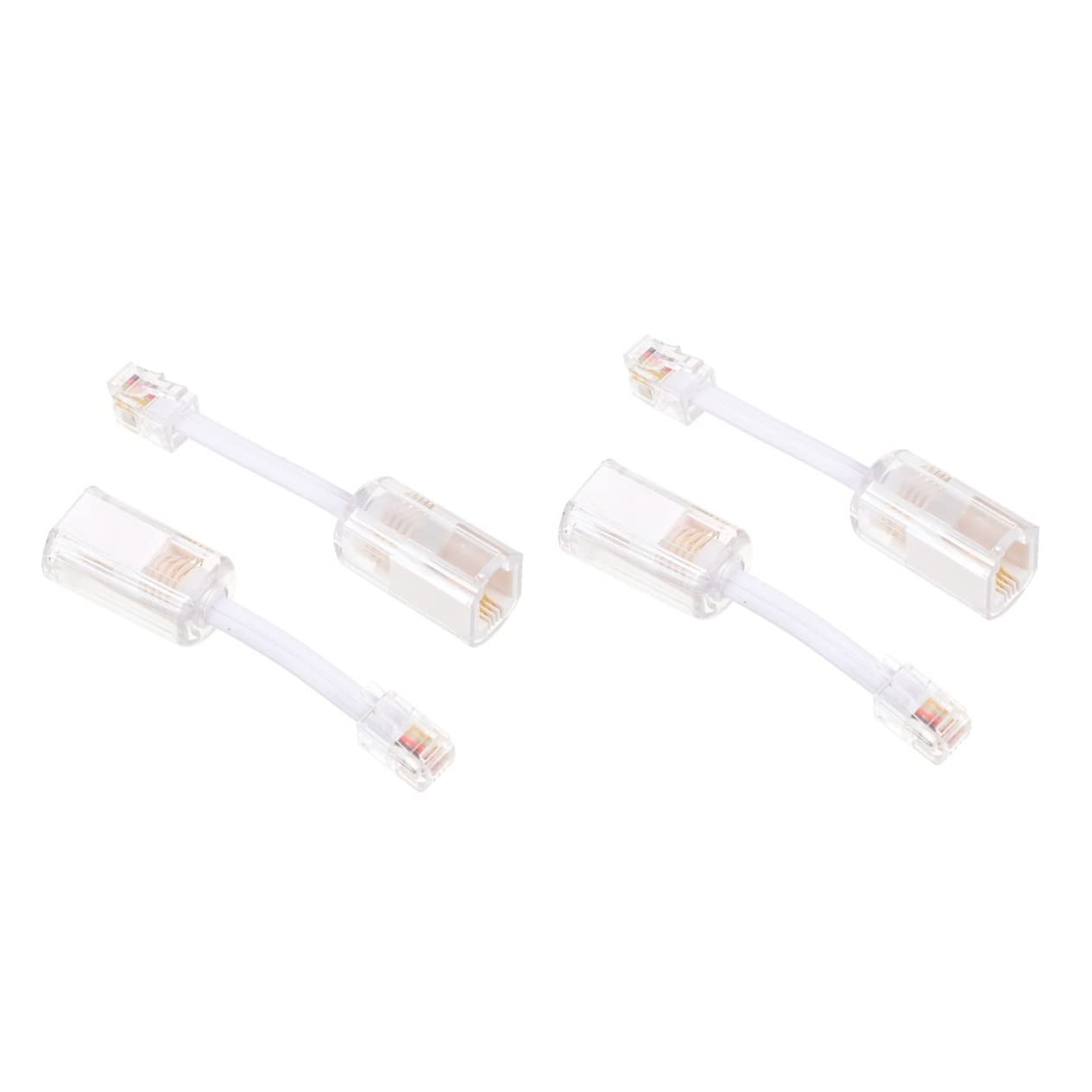 HOMSFOU 4pcs Landline Telephone Cable Detangler Swivel Cord - for Desk Phone Connection Quality and Extends Cord Life