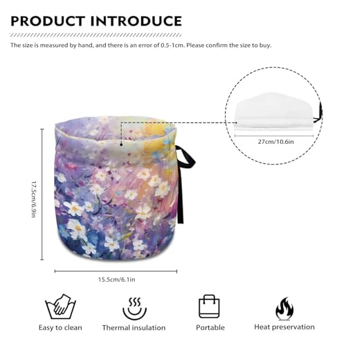 Image of Flower Print Tea Cosy, Floral Kitchen Tea Pot Dust Cover, Teapot Cozy Breakfast Warmer, Keep Warm and Insulated Tea Pot Cover, Tea Kettle Quilt for Table Hotel Tea Party