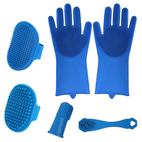 6uds Kit de Baño Perro, Reutilizables Guantes de Baño para Perros...