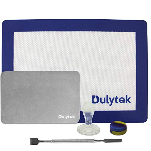 Dulytek Wax Collection Gadget and Tool Set - Big Stainless Steel Scraper, Glass Stamp, Concentrate Jar, 4