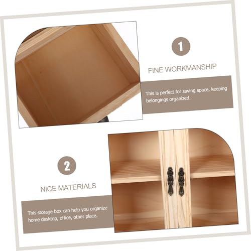 Organizador de escritorio de madera beige IMIKEYA mueble vintage 8
