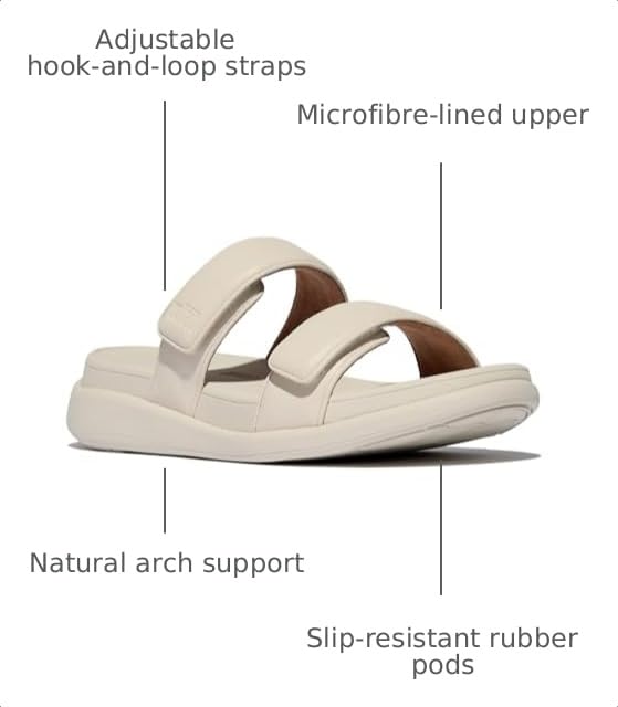 Image of FitFlop Women's, F-MODE GO Adjustable Two-Bar Slide Sandal