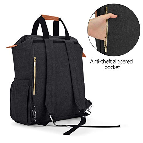 Teamoy Breast Pump Bag Compatible with Spectra S1,S2, Medela and Cooler Bag, Convertible Breast Pump Tote and Backpack with Laptop Sleeve for Working Moms, Black - Thumbnail 5
